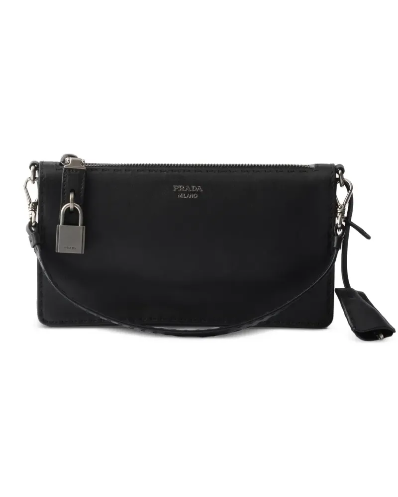 Prada Ledertasche im Antik-Look - Schwarz Schwarz