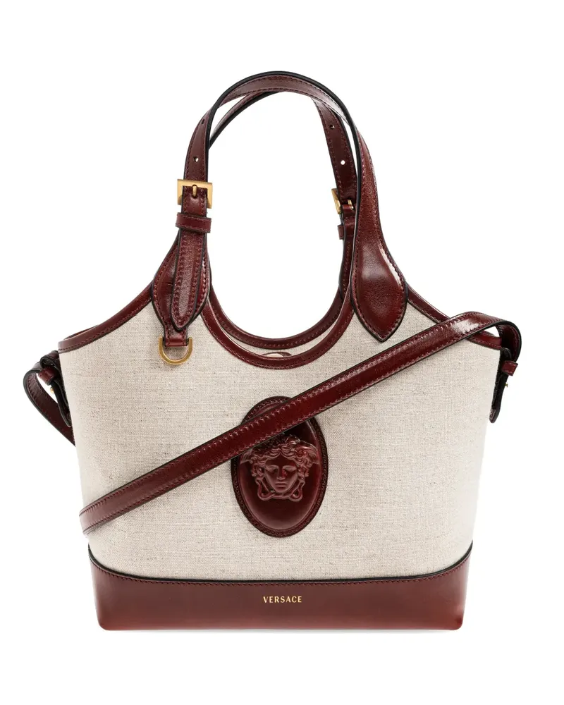 Versace small Rivière canvas tote bag - Nude Nude