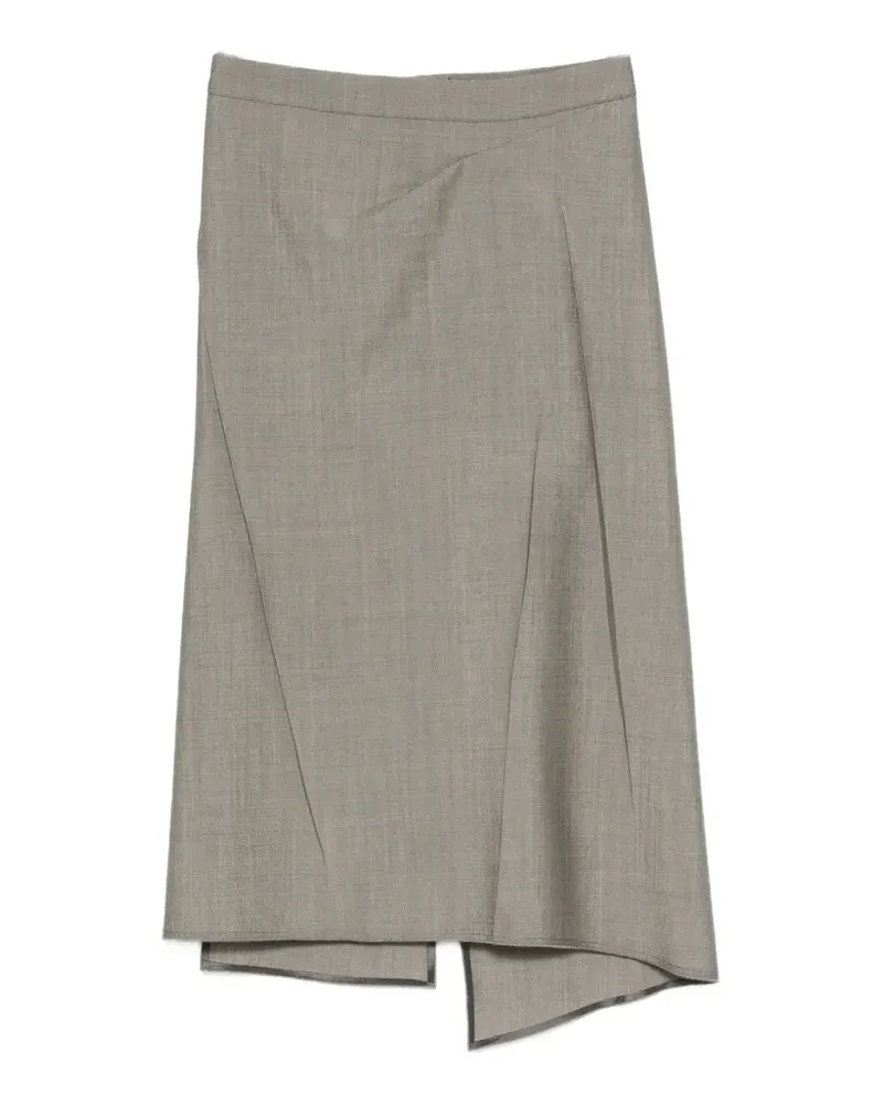 Victoria Beckham pressed tailored wool midi skirt - Grau Grau