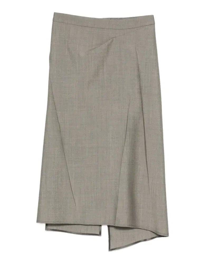 Victoria Beckham pressed tailored wool midi skirt - Grau Grau