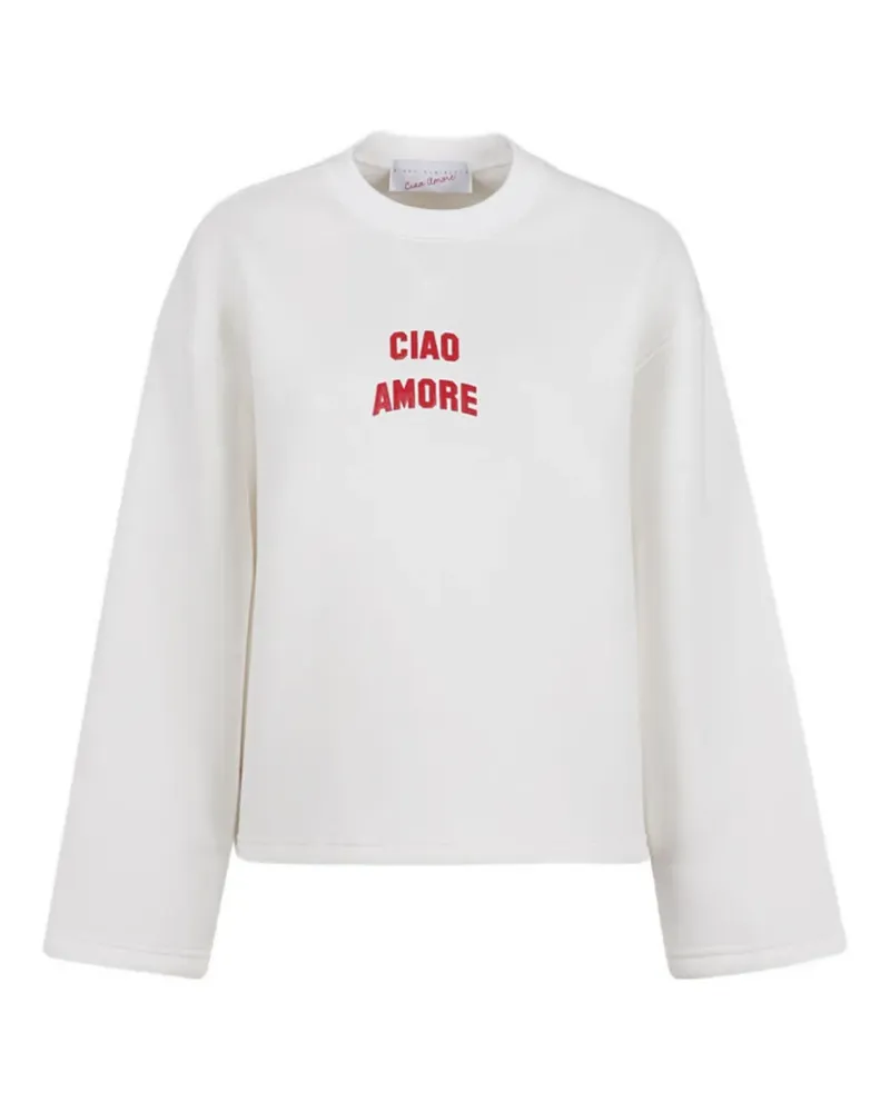 Giada Benincasa Ciao Amore Sweatshirt mit Logo - Weiß Weiß