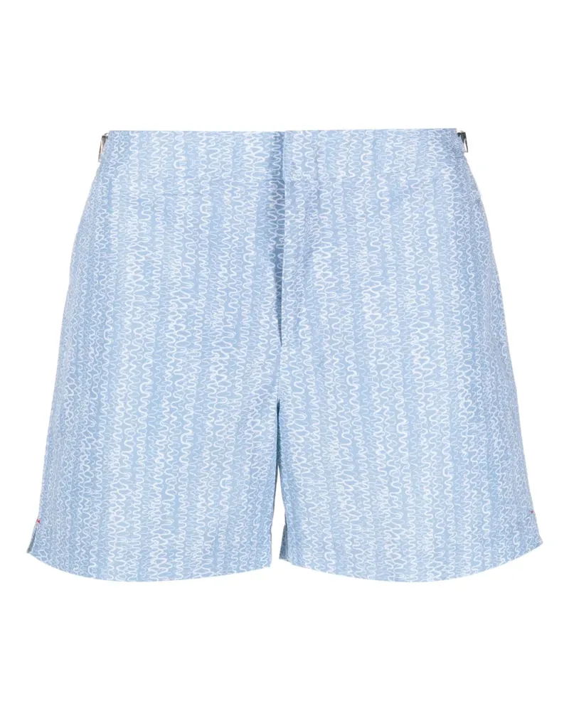 Orlebar Brown Badeshorts mit Wellen-Print - Blau Blau