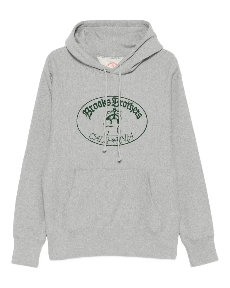 Brain Dead x Brooks Brothers logo hoodie - Grau Grau