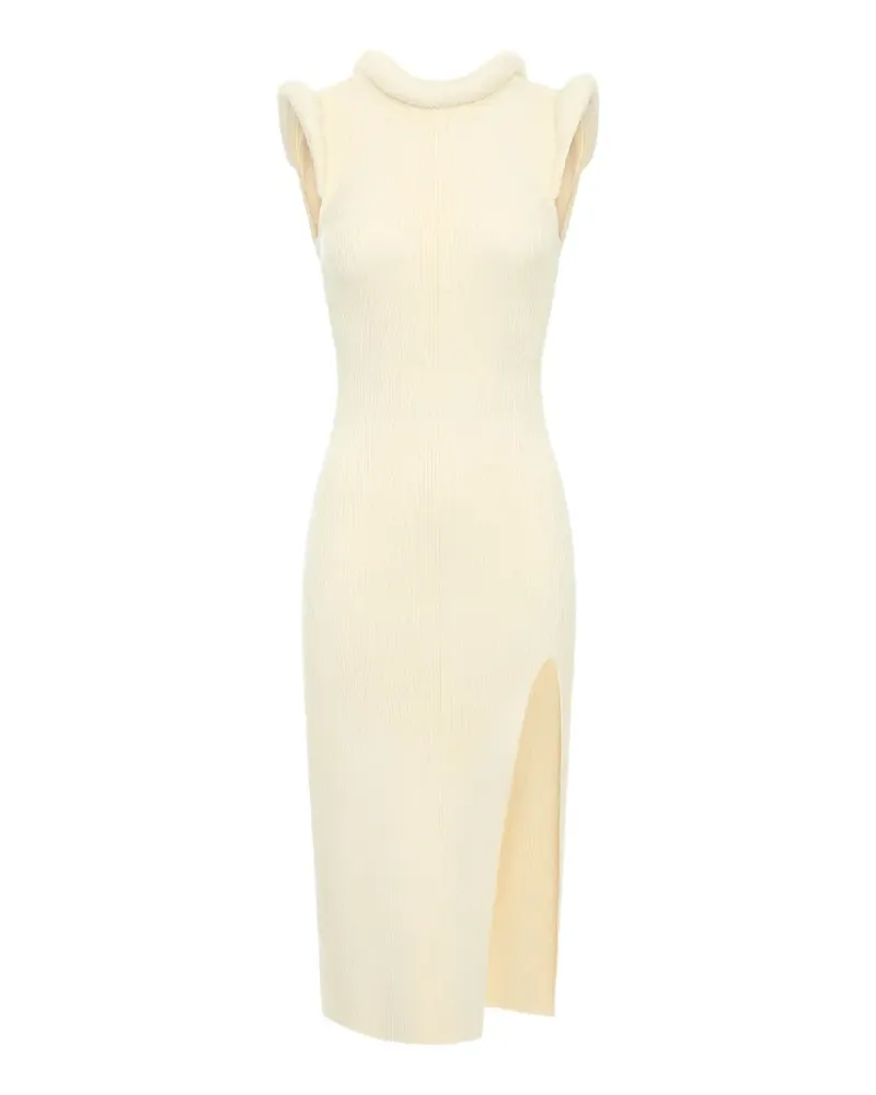 Elisabetta Franchi Strickkleid mit 3D-Details - Nude Nude