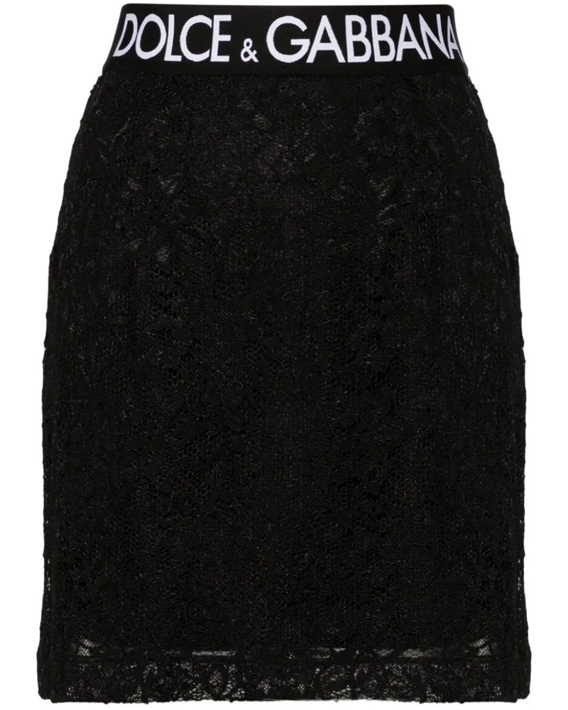 Dolce & Gabbana Minirock mit floraler Spitze - Schwarz Schwarz