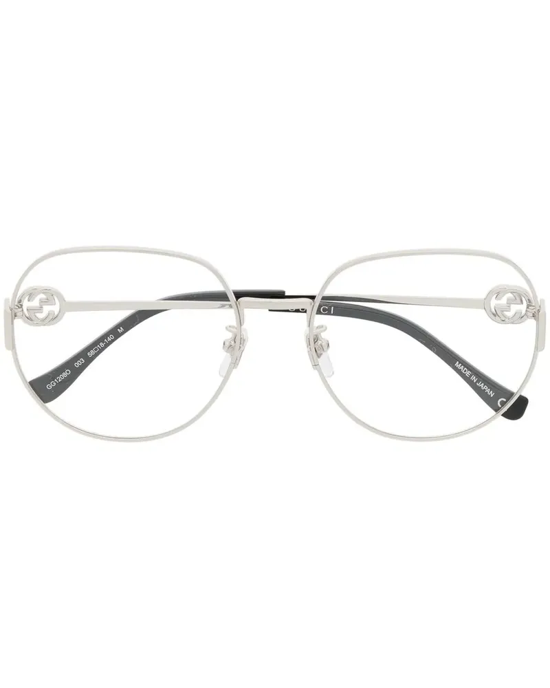 Gucci Runde Brille - Silber Silber