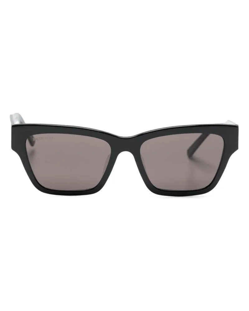 Balenciaga Eckige Brille mit Logo-Gravur - Schwarz Schwarz