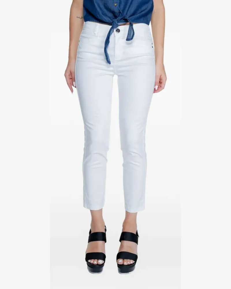 Street One side-stripe trousers - Weiß Weiß