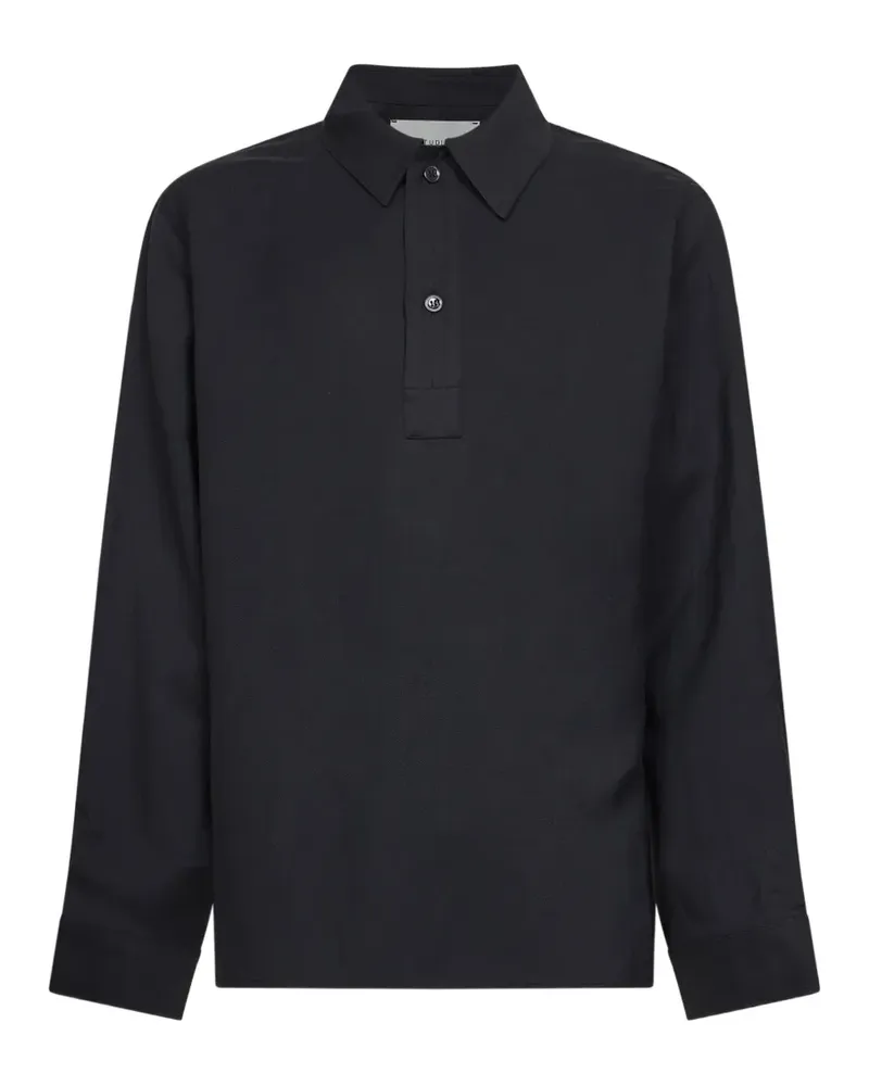 Studio Nicholson Langärmeliges Poloshirt - Schwarz Schwarz
