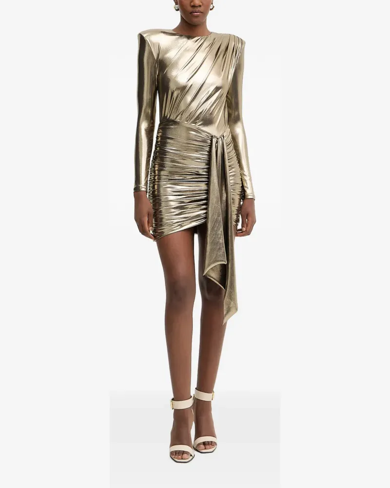 Retrofête Drapiertes Tessy Minikleid mit Raffungen - Braun Braun