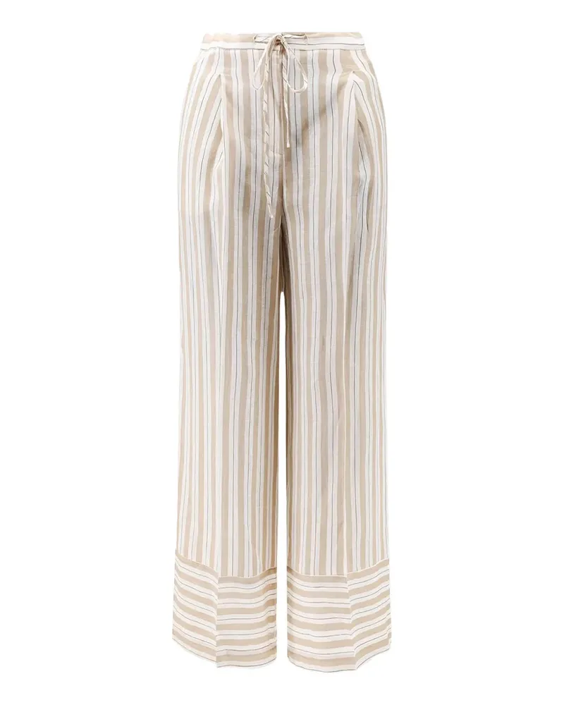 Semicouture vertical-stripe drawstring trousers - Nude Nude