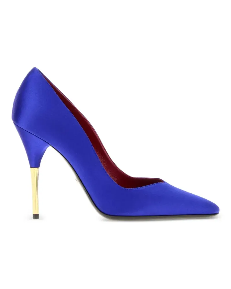 Valentino Garavani Satin-Pumps mit spitzer Kappe - Blau Blau
