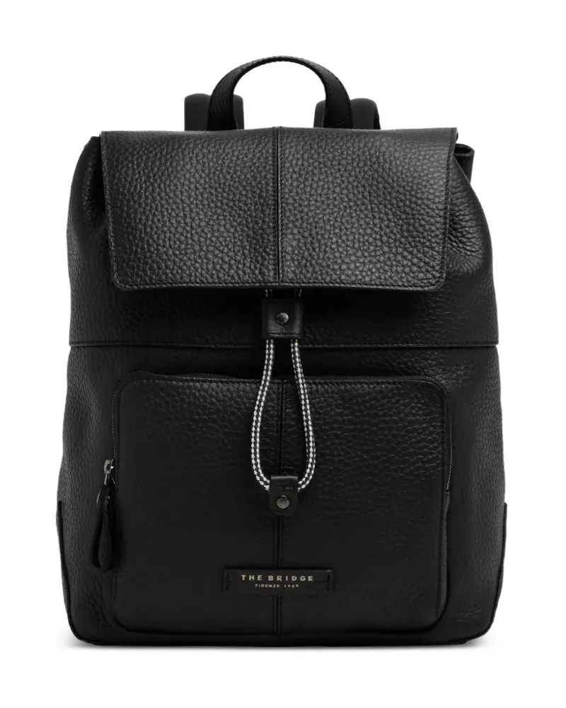 The Bridge Rucksack aus gekörntem Leder - Schwarz Schwarz
