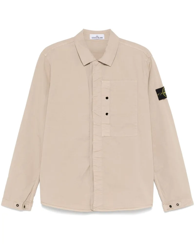 Stone Island Hemd mit Kompass-Patch - Nude Nude