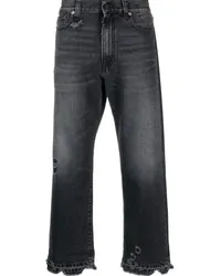 R13 Boyfriend-Jeans in Distressed-Optik Schwarz