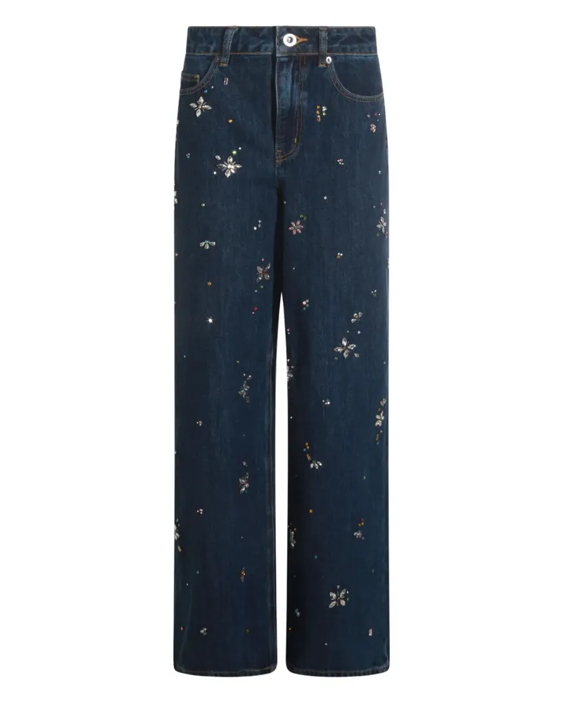 Self-Portrait Jeans mit Kristallen - Blau Blau