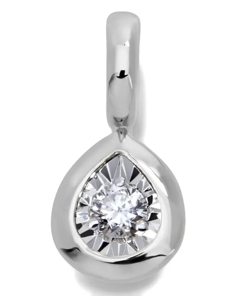 Monica Vinader Diamantanhänger in Tropfenform - Silber Silber