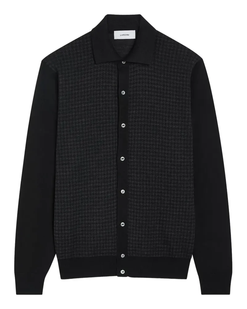 LARDINI houndstooth-pattern wool cardigan - Schwarz Schwarz