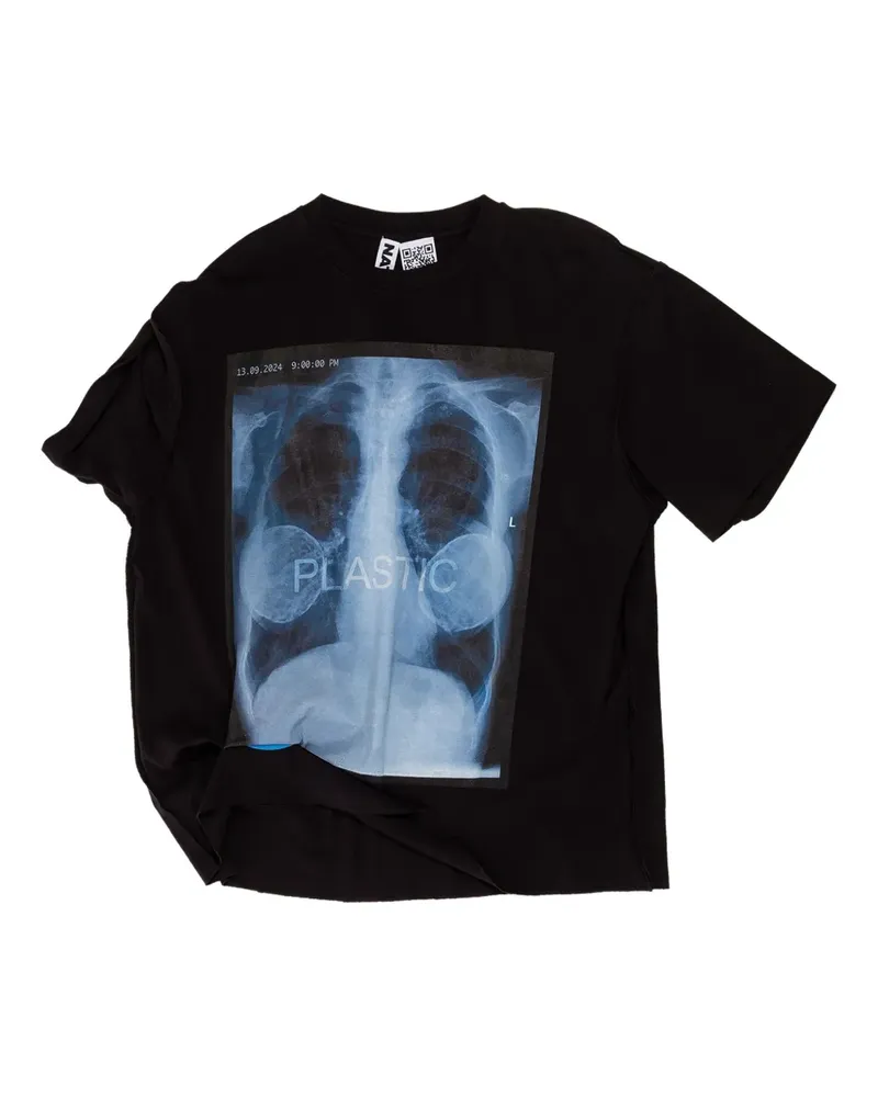 Natasha Zinko Einärmeliges X-Ray T-Shirt - Schwarz Schwarz