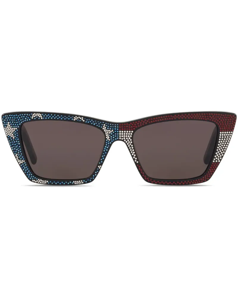 Saint Laurent Verzierte Cat-Eye-Sonnenbrille - Blau Blau
