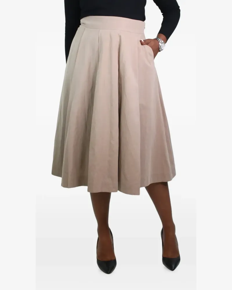 Margaret Howell pleated midi skirt - Nude Nude
