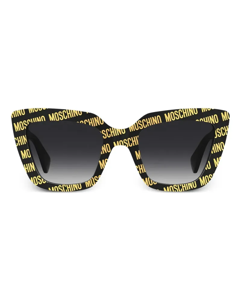 Moschino logo-print cat-eye sunglasses - Schwarz Schwarz