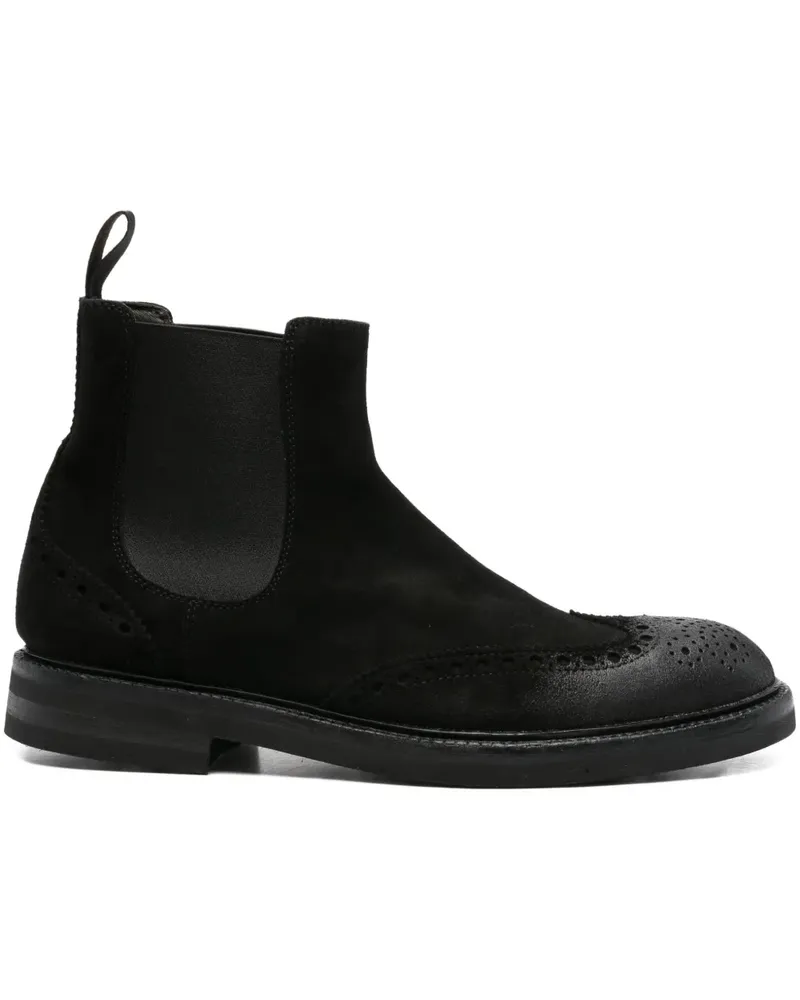 CENERE GB Chelsea-Boots mit Budapestermuster - Schwarz Schwarz
