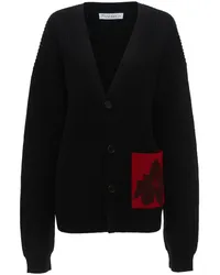 J.W.Anderson Cardigan mit beflockten Blumen Schwarz