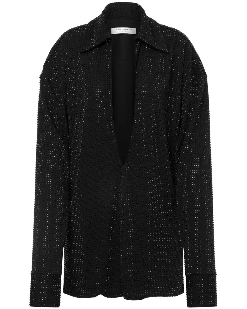 Philosophy Di Lorenzo Serafini Bluse mit V-Ausschnitt - Schwarz Schwarz