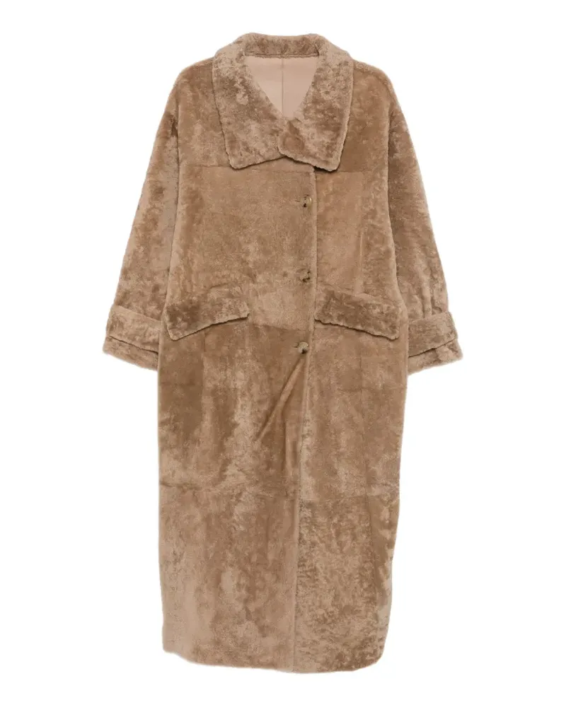 BLANCHA Shearling-Mantel - Nude Nude