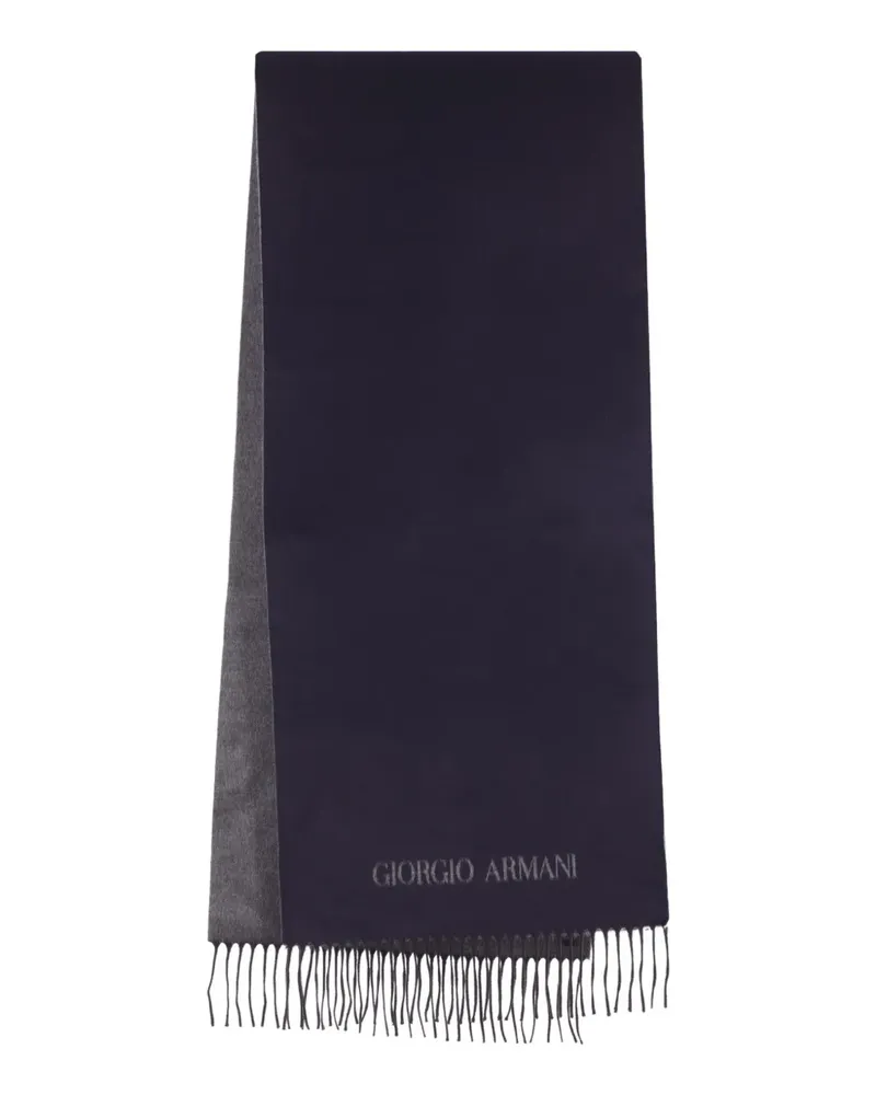 Giorgio Armani Schal mit Logo-Detail - Blau Blau