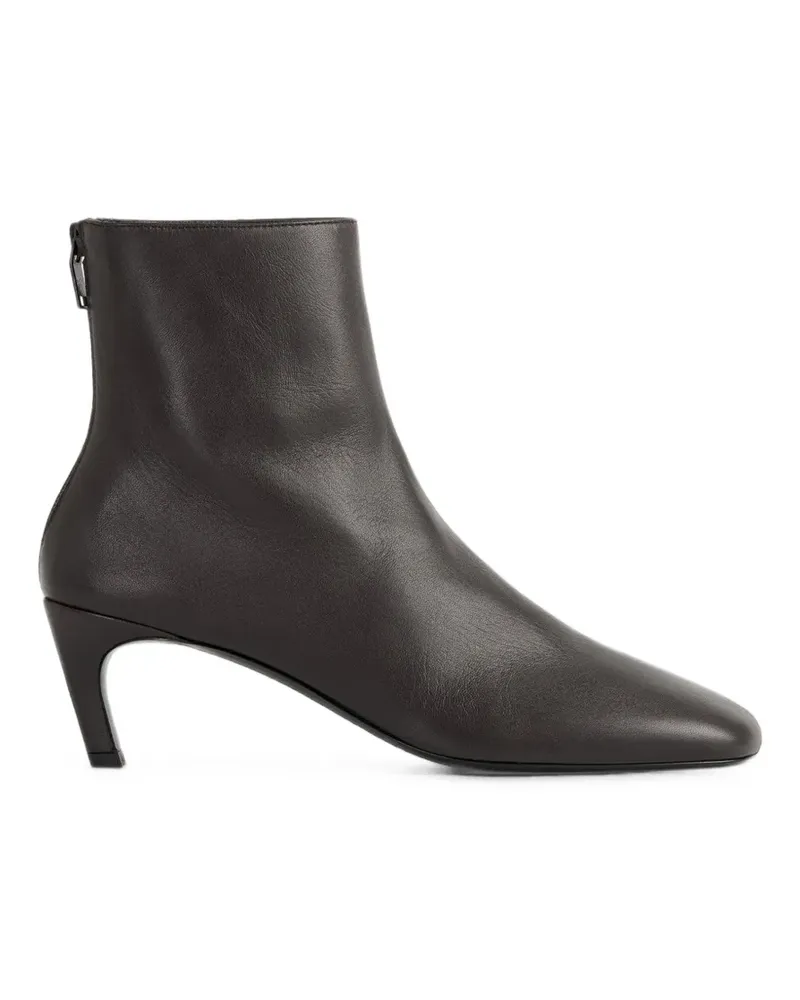 Totême square-toe leather boots - Braun Braun