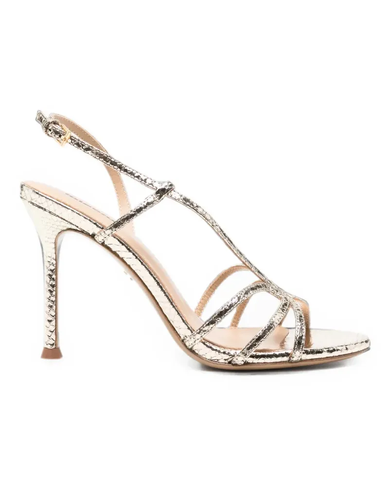 Lola Cruz Tati snakeskin-effect strappy sandals - Gold Gold