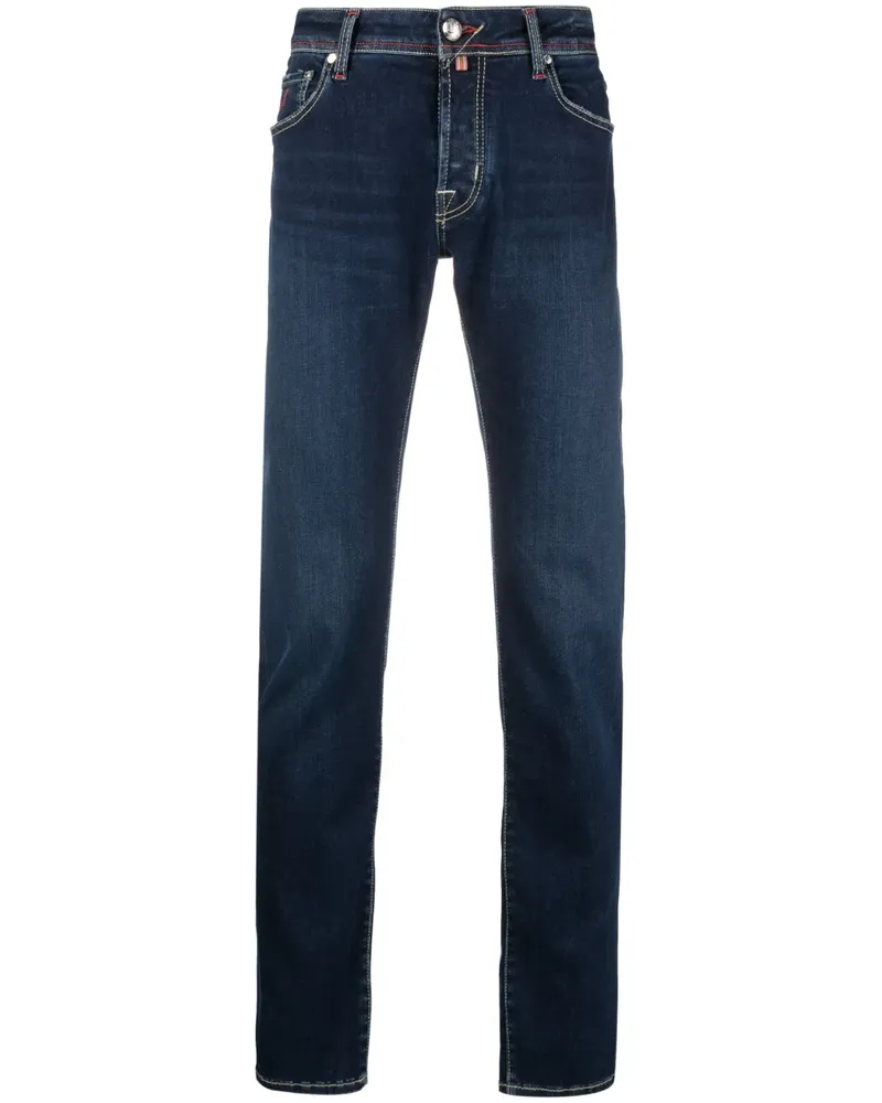 Jacob Cohën Slim-Fit-Jeans mit Logo-Stickerei - Blau Blau