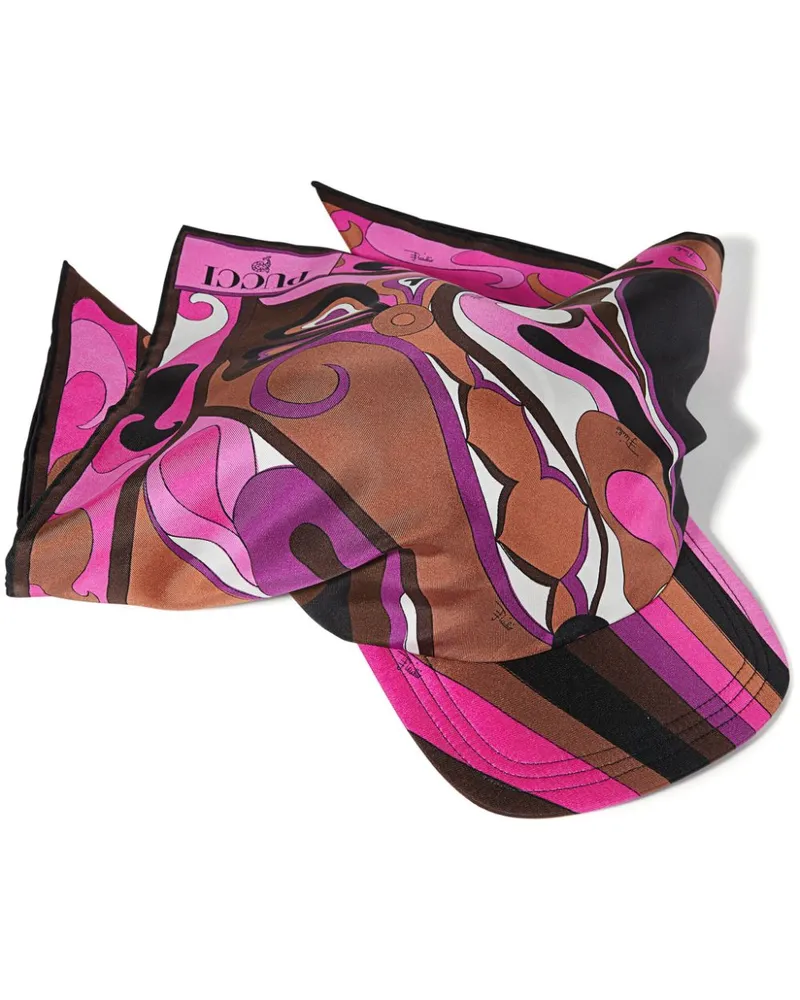 Emilio Pucci Seidentwill-Baseballkappe mit Orchidee-Print - Rosa Rosa