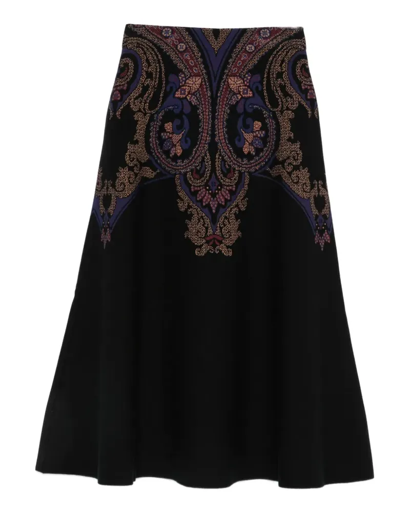 Etro Midirock mit Muster - Schwarz Schwarz