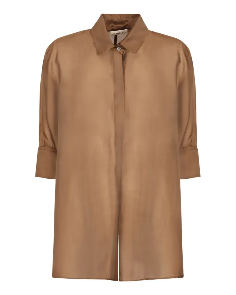 Blanca semi-sheer long-sleeved shirt - Braun Braun