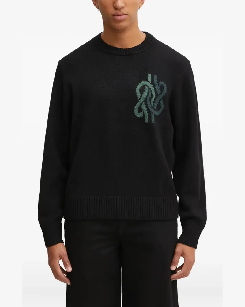 Filling Pieces embroidered crew-neck sweater - Schwarz Schwarz