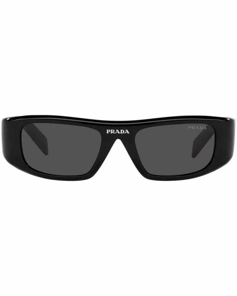 Prada Sonnenbrille mit eckigem Gestell - Schwarz Schwarz