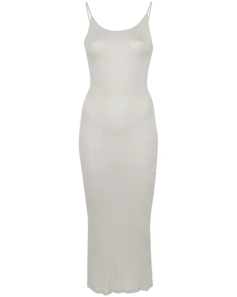 Majestic Geripptes Maxikleid - Grau Grau