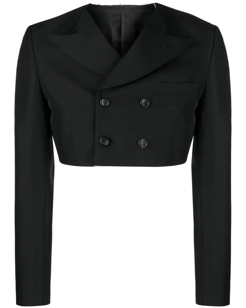 Comme des Garçons Doppelreihiges Cropped-Sakko - Schwarz Schwarz