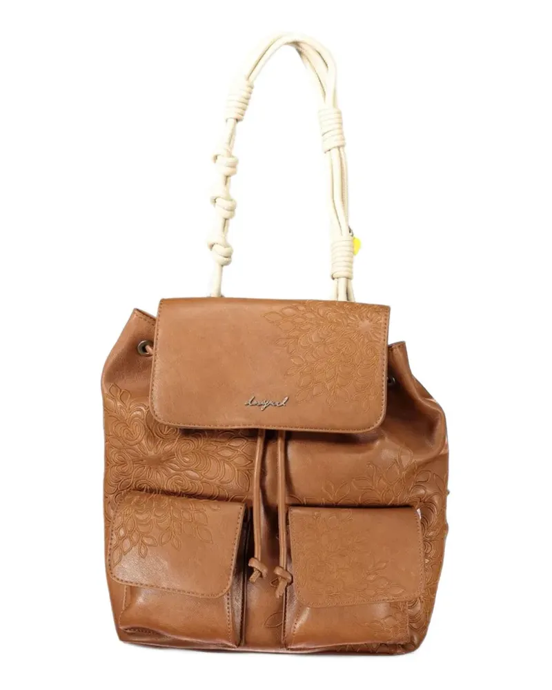 Desigual embroidered knotted-handle backpack - Braun Braun