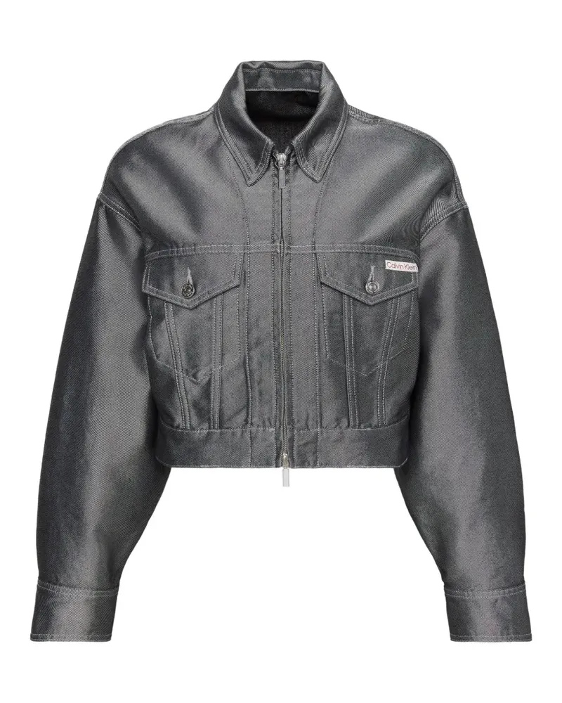 Calvin Klein metallic-effect cropped jacket - Grau Grau