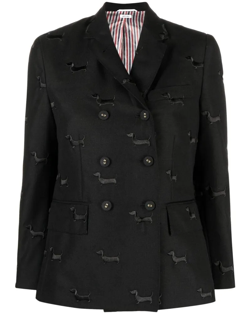 Thom Browne Einreihiger Blazer Schwarz