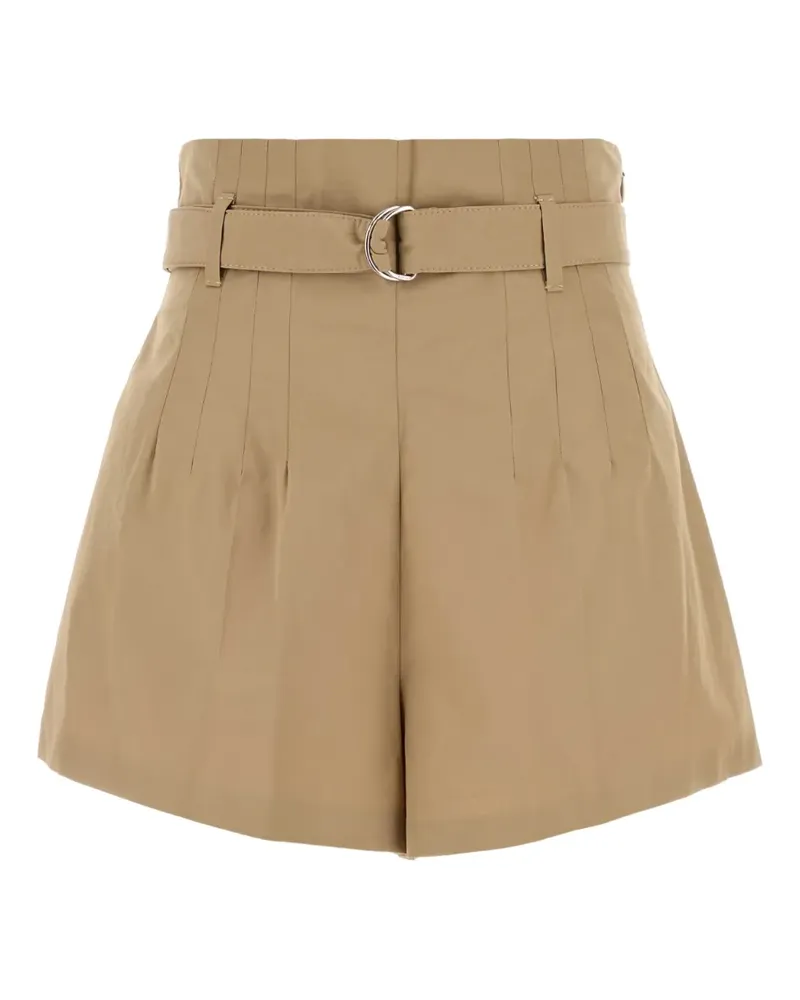 Prada Bundfaltenshorts mit Gürtel - Nude Nude