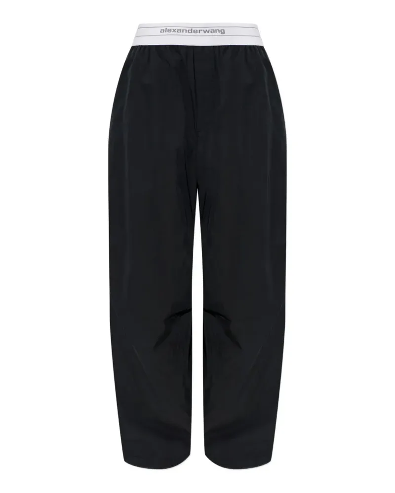 Alexander Wang logo-waistband cotton track pants - Schwarz Schwarz