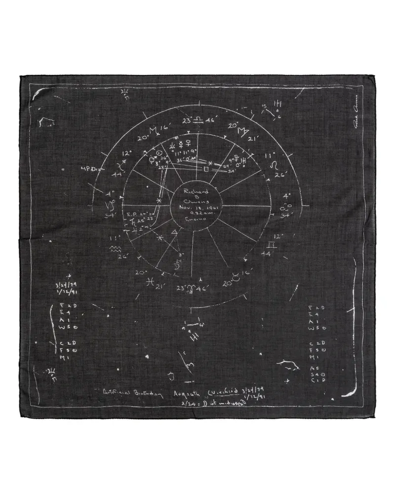 Rick Owens Schal mit Print - Schwarz Schwarz