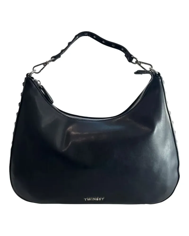 Twin-Set Schultertasche mit Nieten - Schwarz Schwarz