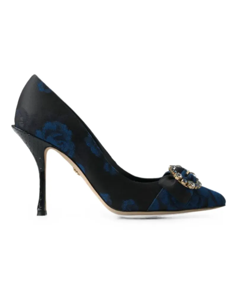 Dolce & Gabbana Brokat-Pumps mit Kristallschnalle - Schwarz Schwarz