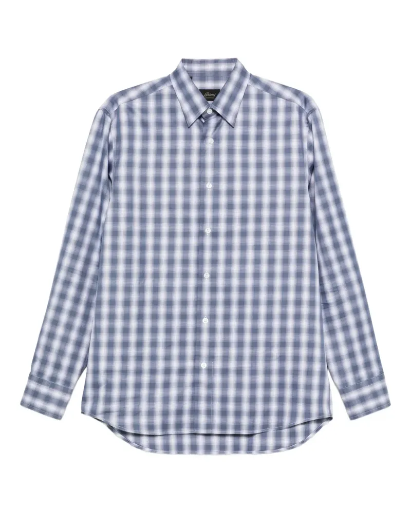 Brioni Kariertes Hemd - Blau Blau